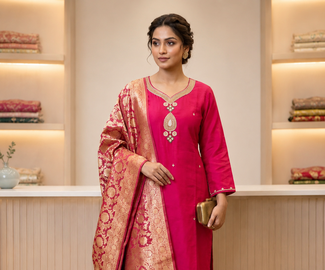 Sonali Pink Rani Suit